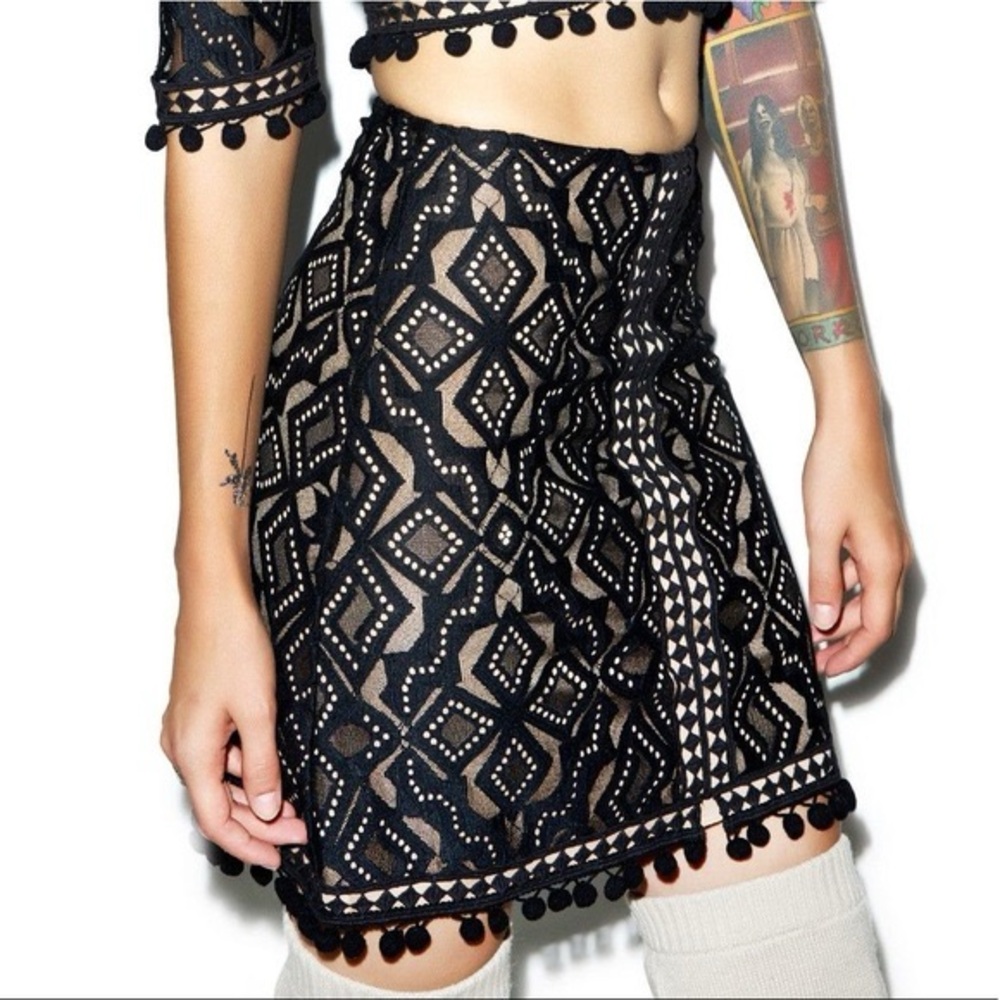 FOR LOVE & LEMONS Florence Lave Mini Skirt